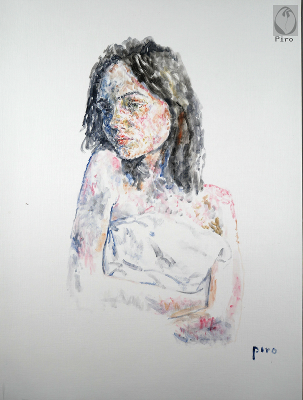 oil on paper - olio su carta di Piro